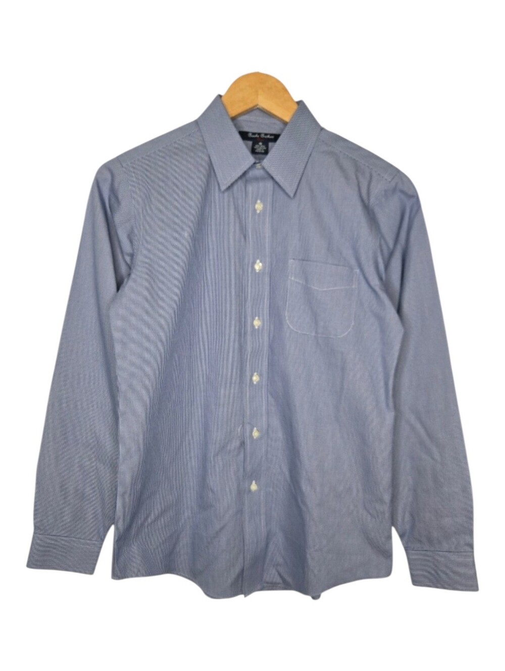 Brooks Brothers Youth Boys Navy Micro Plaid Non Iron Button Up Shirt 16